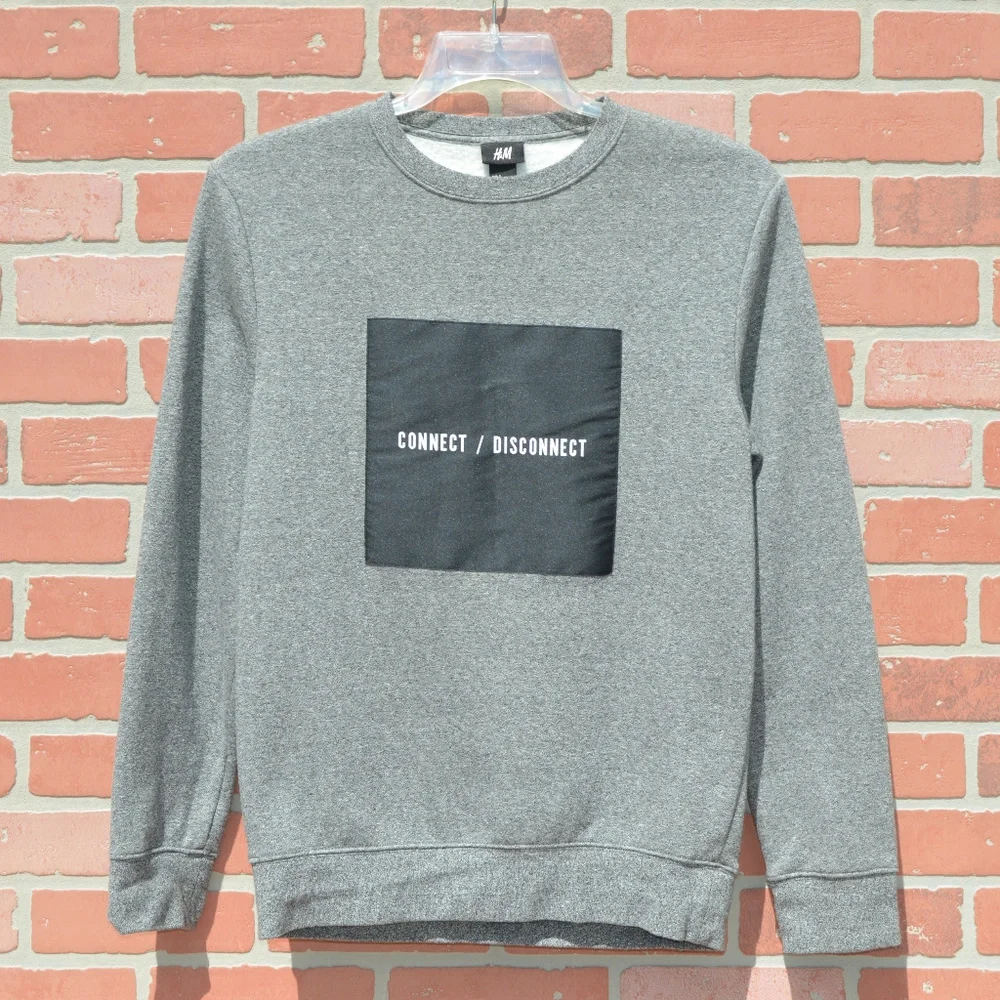 H&M Men's Grey Long Sleeve Sweatshirt Size Small - Picture 1 of 5
